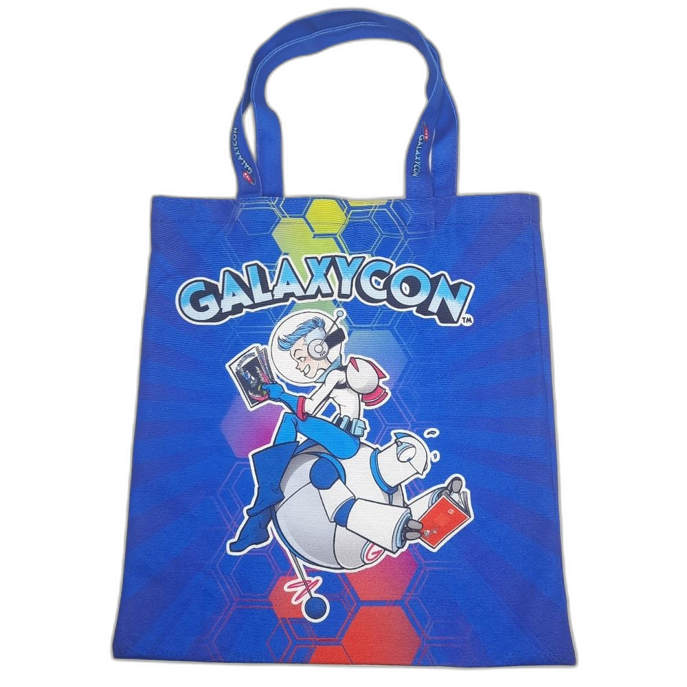 GalaxyCon Souvenir Tote Bag Canvas Blue Unisex Fandom Convention Pop Culture
